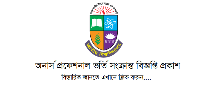 National University Honours 1st Year Professional Admission 2020-2021