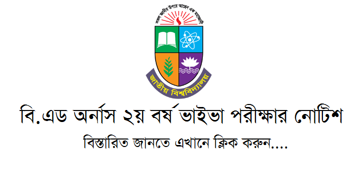 B.ED Honours 2nd Year Viva Exam Notice 2021