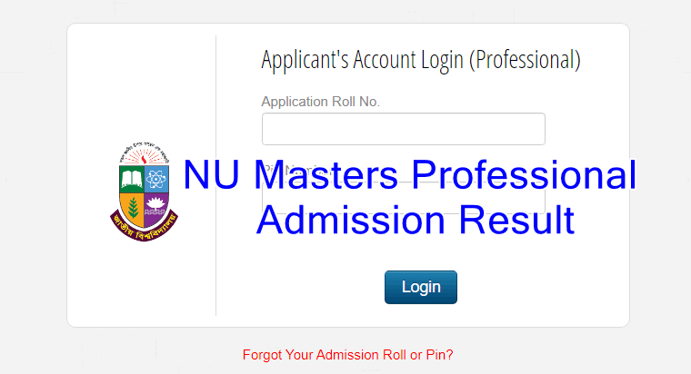 NU Masters Professional Admission Result 2023